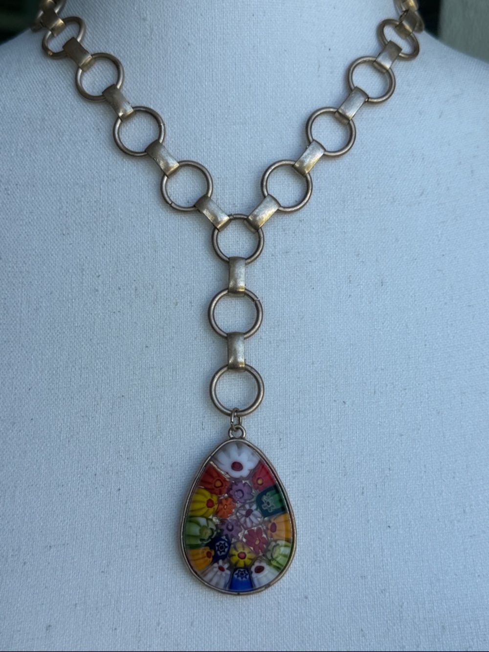 Canvas statement necklace - NWOT